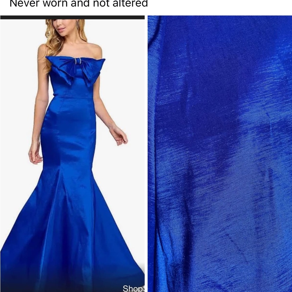 Elegant Blue Off-Shoulder Dress